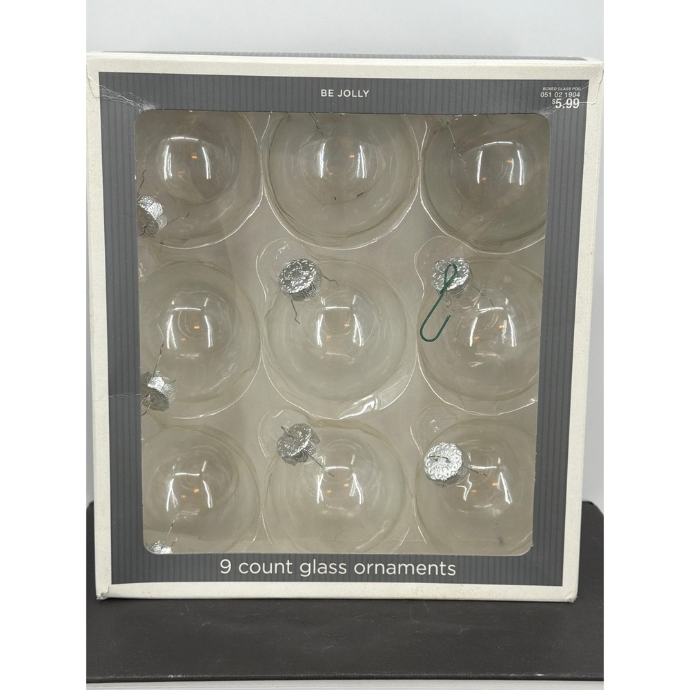 Target Be Jolly Clear Glass Ball Christmas Ornaments 9 Count Set 2008 051021904